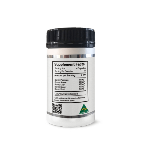 Organic Beef Organs 160 Capsules
